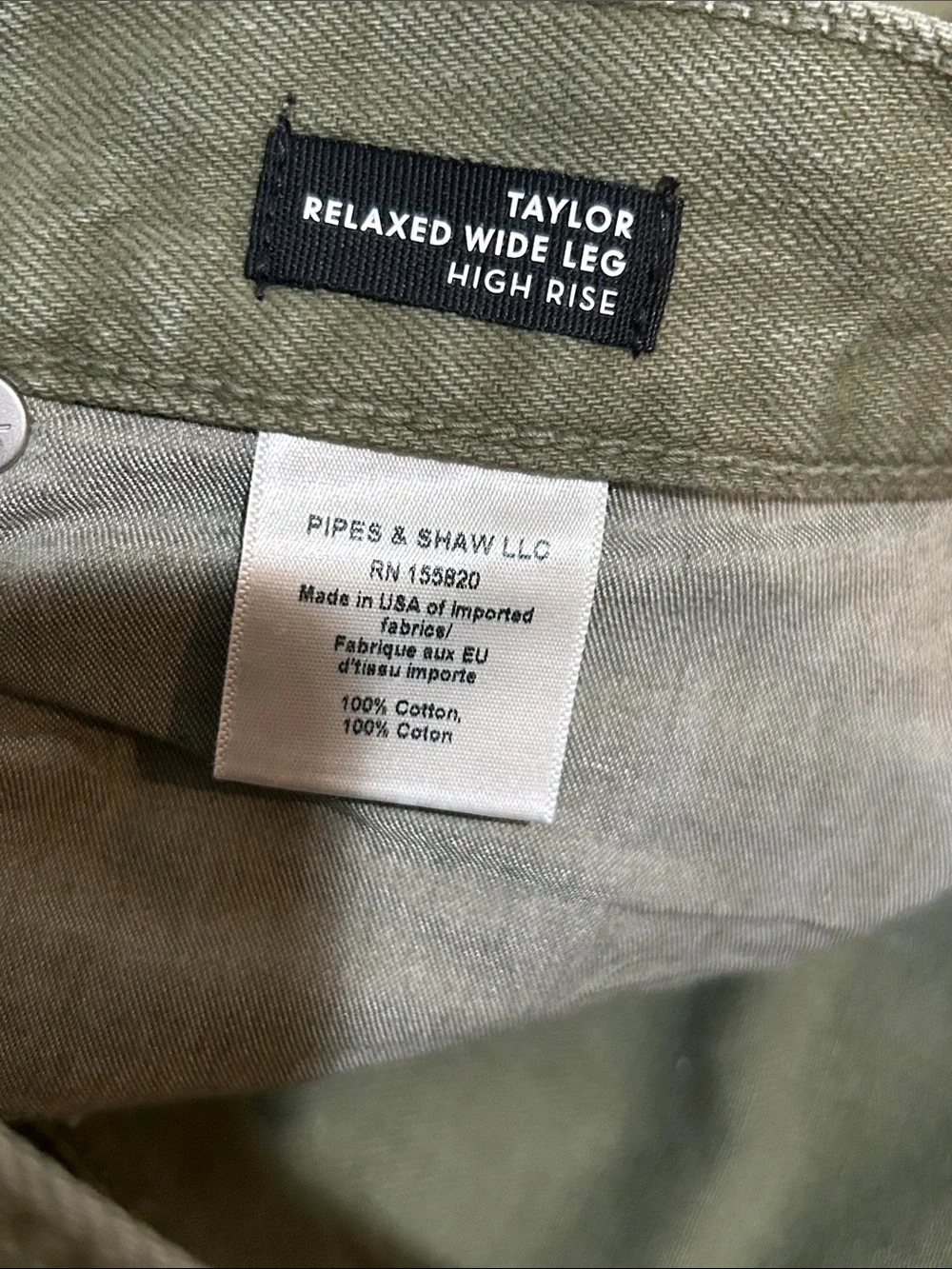 Veronica Beard Taylor Relaxed Wide Leg High Rise Jeans Clover Green 28
